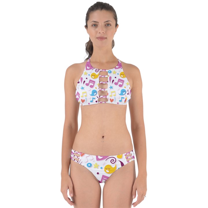 Love Cute Cartoon Seamless Shading Perfectly Cut Out Bikini Set