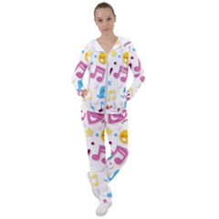 Love Cute Cartoon Seamless Shading Women s Tracksuit