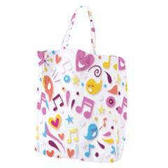 Love Cute Cartoon Seamless Shading Giant Grocery Tote