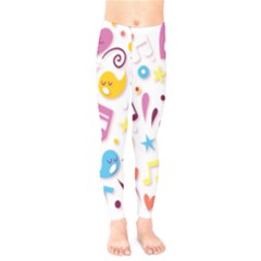 Love Cute Cartoon Seamless Shading Kids  Leggings