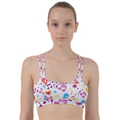 Love Cute Cartoon Seamless Shading Line Them Up Sports Bra