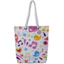 Love Cute Cartoon Seamless Shading Full Print Rope Handle Tote (Small) View1