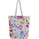 Love Cute Cartoon Seamless Shading Full Print Rope Handle Tote (Small) View2