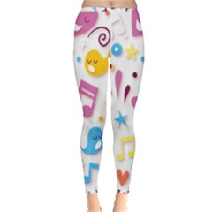 Love Cute Cartoon Seamless Shading Inside Out Leggings