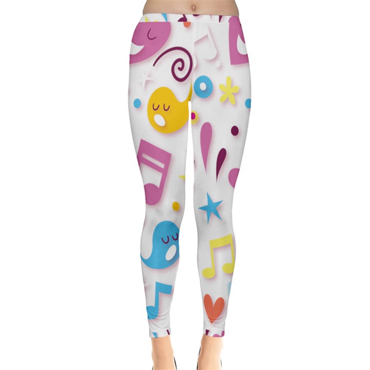 Love Cute Cartoon Seamless Shading Inside Out Leggings