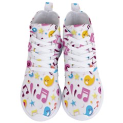 Love Cute Cartoon Seamless Shading Women s Lightweight High Top Sneakers