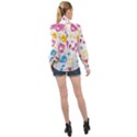 Love Cute Cartoon Seamless Shading High Neck Long Sleeve Chiffon Top View2