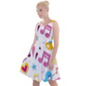 Love Cute Cartoon Seamless Shading Knee Length Skater Dress View1