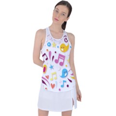 Love Cute Cartoon Seamless Shading Racer Back Mesh Tank Top