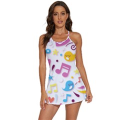 Love Cute Cartoon Seamless Shading 2-in-1 Flare Activity Dress