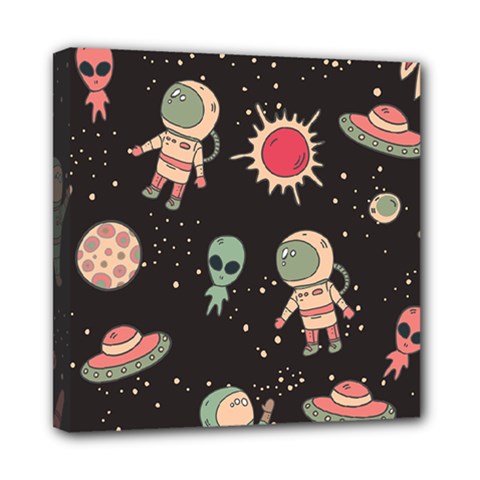 Space Pattern Cartoon Mini Canvas 8  X 8  (stretched) by Jancukart