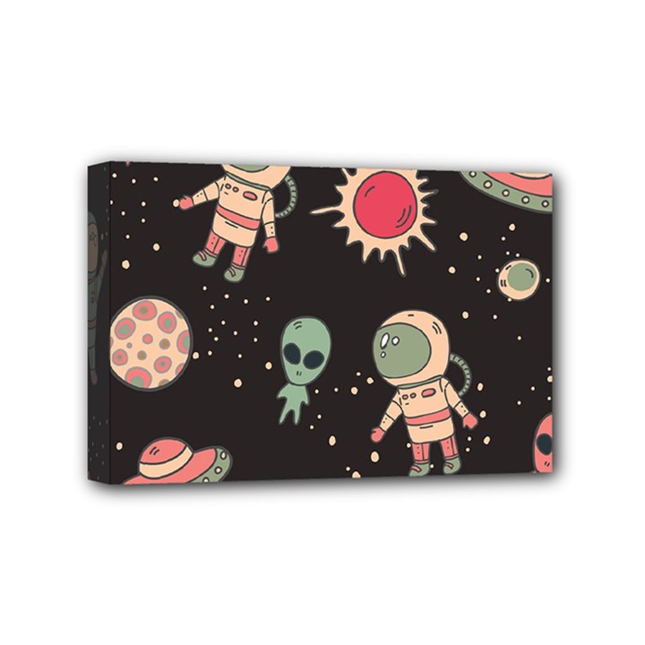 Space Pattern Cartoon Mini Canvas 6  x 4  (Stretched)