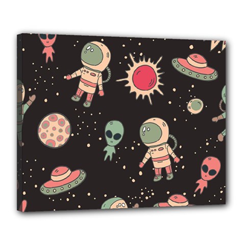 Space Pattern Cartoon Canvas 20  X 16  (stretched) by Jancukart