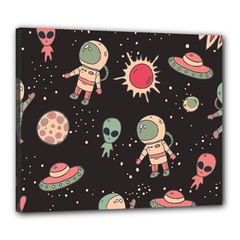 Space Pattern Cartoon Canvas 24  X 20  (stretched) by Jancukart