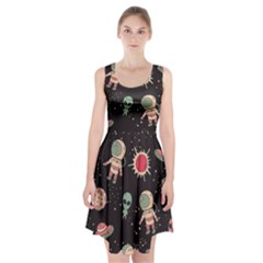 Space Pattern Cartoon Racerback Midi Dress