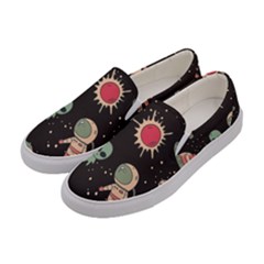 Space Pattern Cartoon Women s Canvas Slip Ons by Jancukart