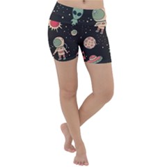 Space Pattern Cartoon Lightweight Velour Yoga Shorts