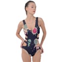 Space Pattern Cartoon Side Cut Out Swimsuit View1