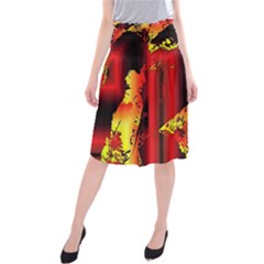 Red Light Ii Midi Beach Skirt by MRNStudios