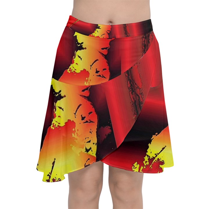 Red Light II Chiffon Wrap Front Skirt