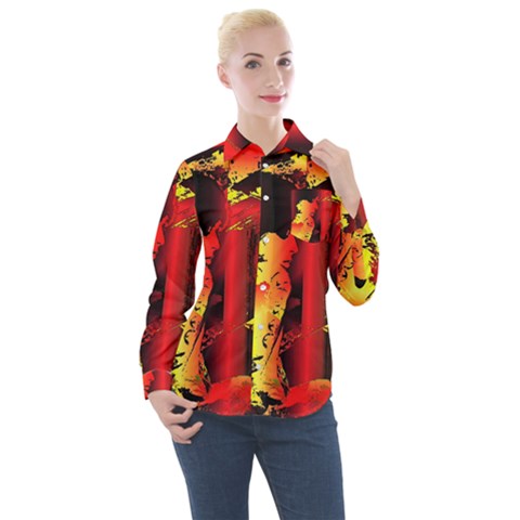 Red Light Ii Women s Long Sleeve Pocket Shirt by MRNStudios