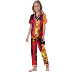 Red Light Ii Kids  Satin Short Sleeve Pajamas Set by MRNStudios