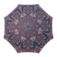 Charcoal Pink Repeats Iv Golf Umbrellas by kaleidomarblingart