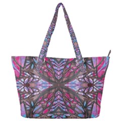 Charcoal Pink Repeats Iv Full Print Shoulder Bag by kaleidomarblingart