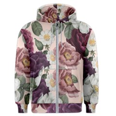 Roses Vintage Pattern Men s Zipper Hoodie