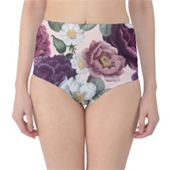 Roses Vintage Pattern Classic High-waist Bikini Bottoms by Valentinaart