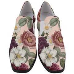 Roses Vintage Pattern Women Slip On Heel Loafers by Valentinaart