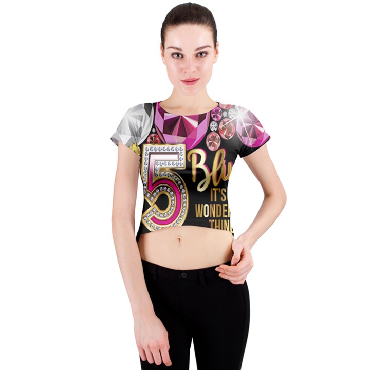 Pop Socket - Gemz Crew Neck Crop Top