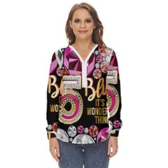 Pop Socket - Gemz Zip Up Long Sleeve Blouse