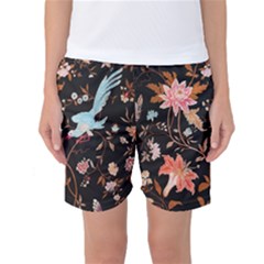 Vintage Floral Pattern Women s Basketball Shorts by Valentinaart