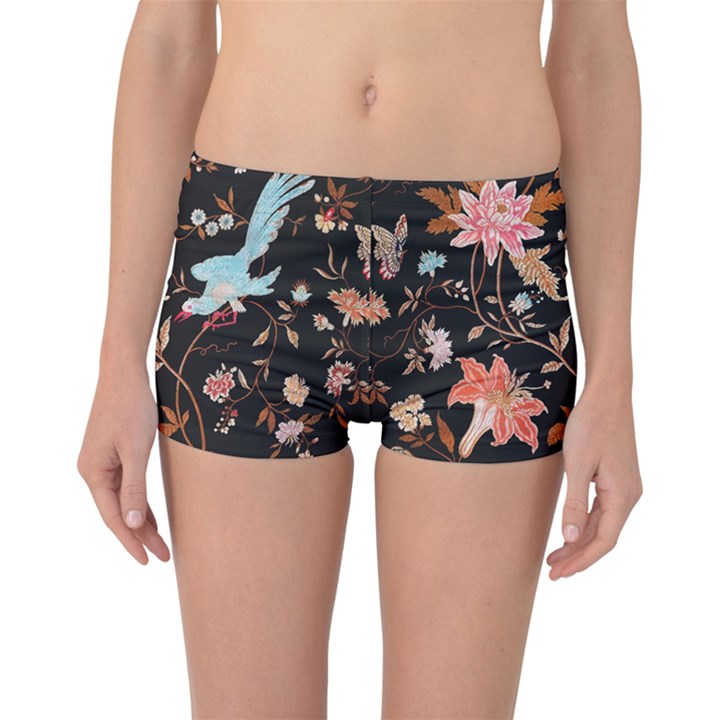 Vintage Floral pattern Boyleg Bikini Bottoms