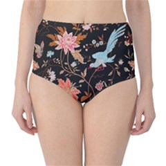 Vintage Floral Pattern Classic High-waist Bikini Bottoms by Valentinaart