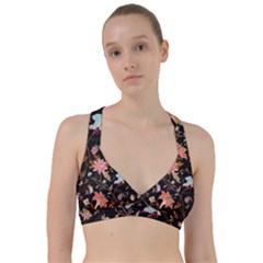 Vintage Floral Pattern Sweetheart Sports Bra by Valentinaart