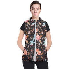 Vintage Floral Pattern Women s Puffer Vest