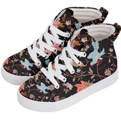 Vintage Floral Pattern Kids  Hi-top Skate Sneakers