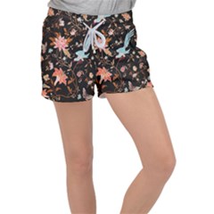 Vintage Floral Pattern Velour Lounge Shorts