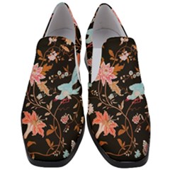 Vintage Floral Pattern Women Slip On Heel Loafers by Valentinaart