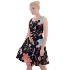 Vintage Floral Pattern Knee Length Skater Dress