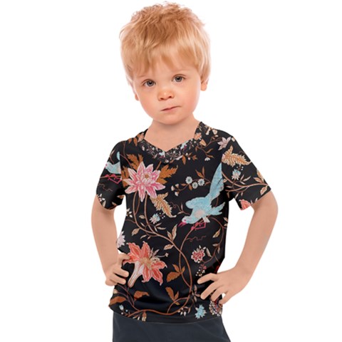 Vintage Floral Pattern Kids  Sports Tee by Valentinaart