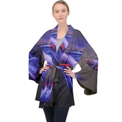 Betta Fish Photo And Wallpaper Cute Betta Fish Pictures Long Sleeve Velvet Kimono  by StoreofSuccess