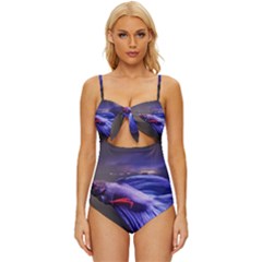 Betta Fish Photo And Wallpaper Cute Betta Fish Pictures Knot Front One-piece Swimsuit by StoreofSuccess