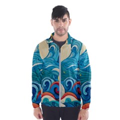 Waves Ocean Sea Abstract Whimsical (2) Men s Windbreaker by Jancukart