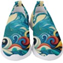 Waves Ocean Sea Abstract Whimsical (2) Kids  Slip On Sneakers View1