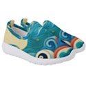 Waves Ocean Sea Abstract Whimsical (2) Kids  Slip On Sneakers View3