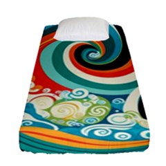 Wave Waves Ocean Sea Abstract Whimsical Fitted Sheet (single Size)