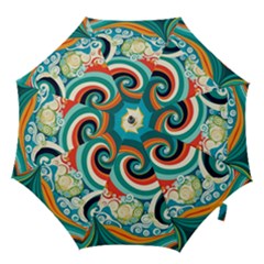 Wave Waves Ocean Sea Abstract Whimsical Hook Handle Umbrellas (large)